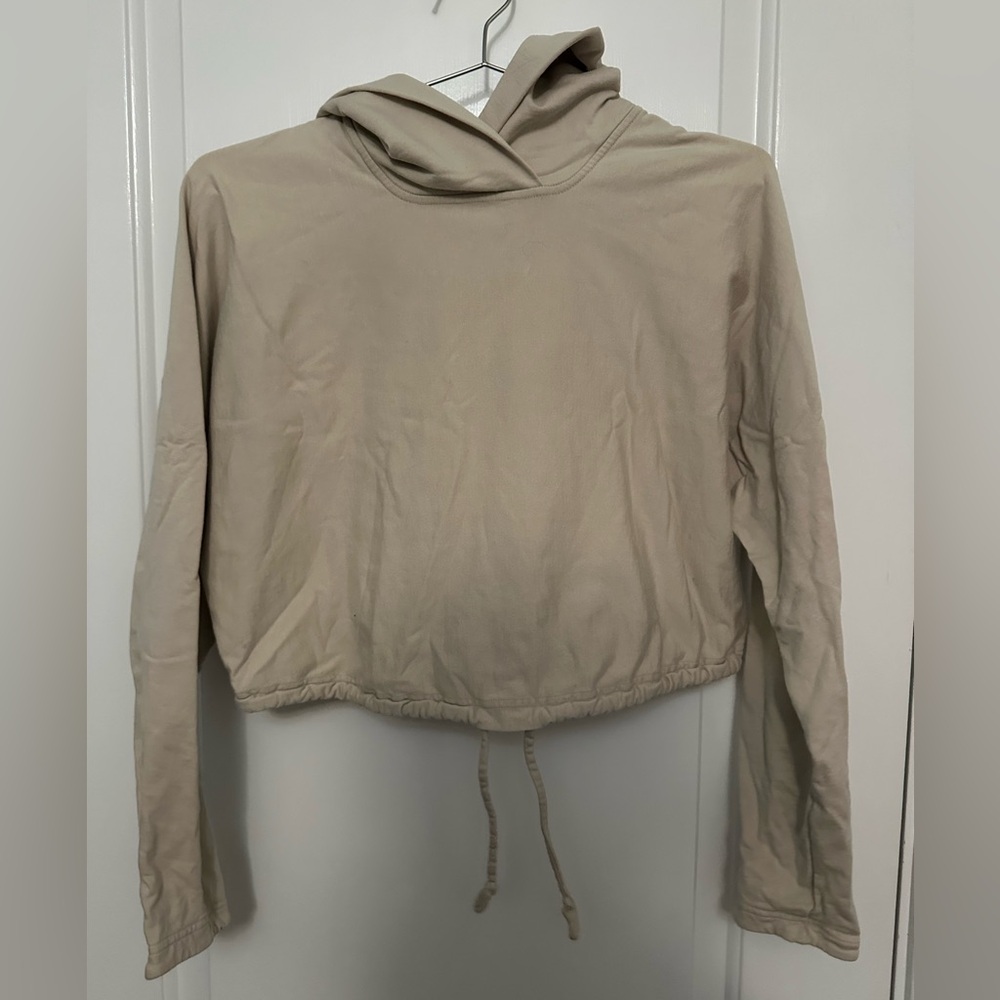 Beige Cropped Lululemon Hoodie